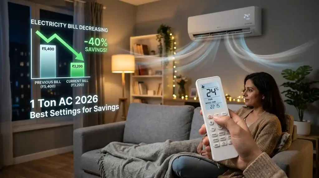 Best temperature settings for 1-ton AC to save electricity