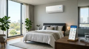 Best Air Conditioners 2026 comparison showing 1.5 ton inverter Air Conditioners from Panasonic, LG, Samsung and Carrier in a modern bedroom cooling setup.