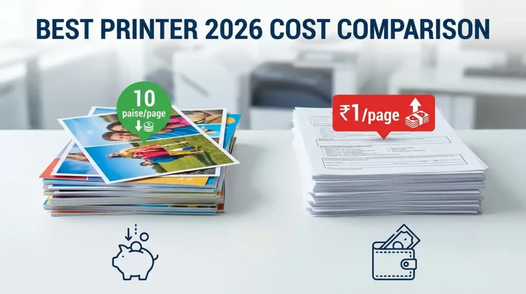 Best Printers 2026: print cost comparison between ink tank and laser printers