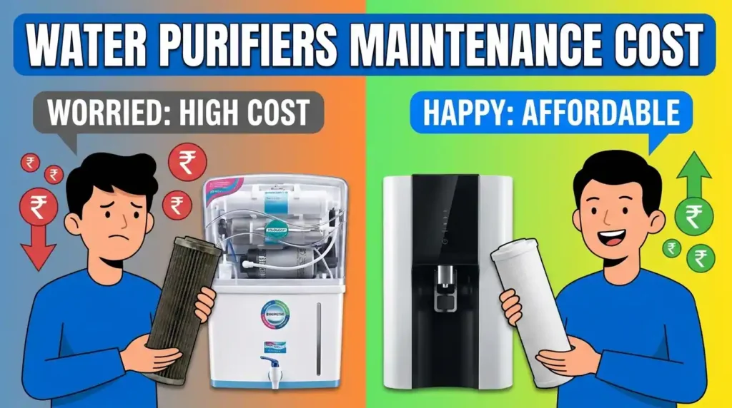 Water Purifiers maintenance cost showing filter replacement and savings