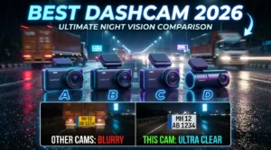 Comparison thumbnail of the best car dashcams in India including 70mai, VIOFO, REDTIGER, and Qubo.