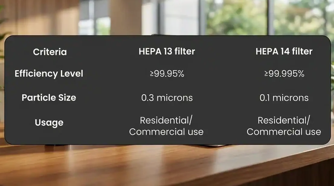Air Purifier Guide illustrating different filter types and their performance for indoor air purification