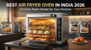 Welcome image for best air fryer oven in India 2026 showing a stylish oven-style air fryer with crispy food in a modern kitchen.